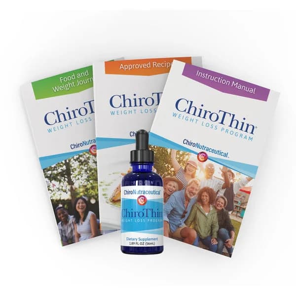 ChiroThin weight loss program bottle and guidebooks used at Tradition Family Chiropractic in Port St. Lucie